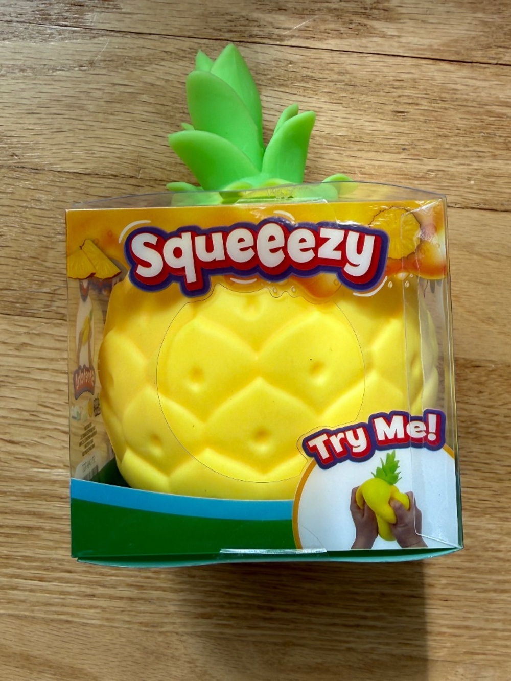 Sunny days squeezy Pineapple Squishy Toy - Yellow & Green New in Box